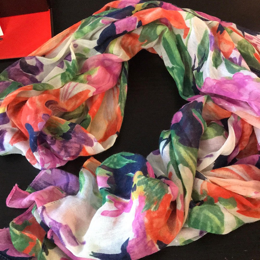 JCREW fashion floral light weight scarf 78”